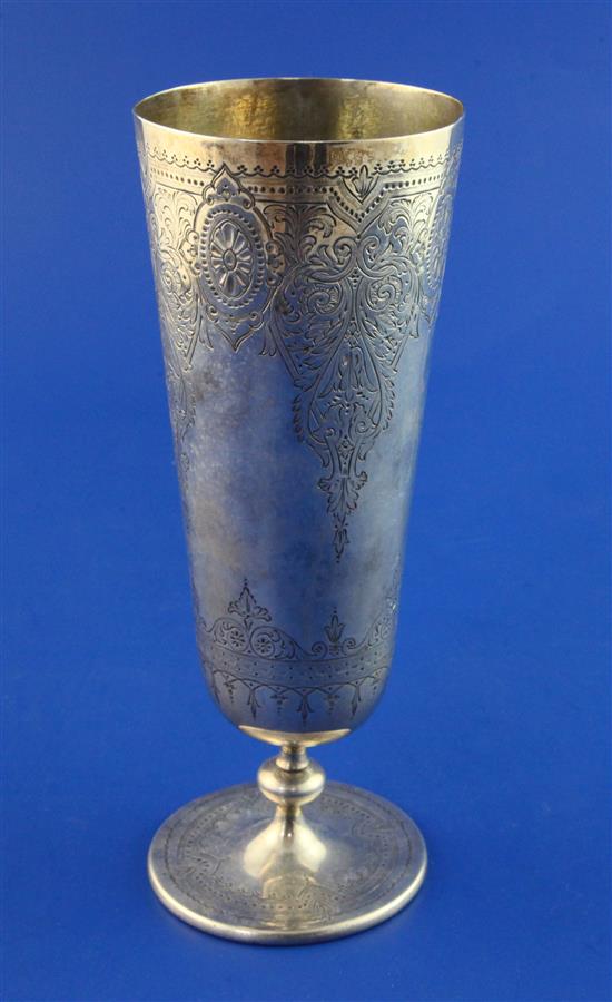 A Victorian silver pedestal goblet, 8 oz.
